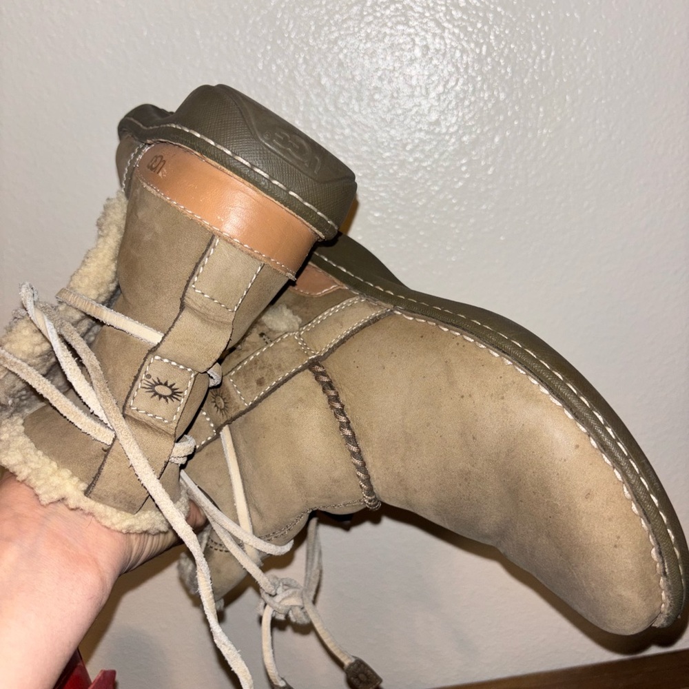 UGG Australia La Jolla Beige Cosplay Halloween Lace Up Ankle Sz 8 - Picture 6 of 6